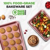 image:imageNutriChef Baking Tray Set of 2  NonStick 40 x 28 cm amp 355 x 246 cm Champange PFOAFree Oven Safe up to 232 C Stackable Dishwasher Safe Ideal for Meal Prep amp CasserolesRoseGold