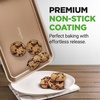 image:imageNutriChef Baking Tray Set of 2  NonStick 40 x 28 cm amp 355 x 246 cm Champange PFOAFree Oven Safe up to 232 C Stackable Dishwasher Safe Ideal for Meal Prep amp CasserolesChampagne