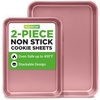 image:imageNutriChef Baking Tray Set of 2  NonStick 40 x 28 cm amp 355 x 246 cm Champange PFOAFree Oven Safe up to 232 C Stackable Dishwasher Safe Ideal for Meal Prep amp CasserolesRoseGold