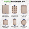 image:imageNutriChef Baking Tin Set of 6  Baking Tray Muffin Baking Tin NonStick Loaf Tin Oven Safe up to 230C Stackable with Carbon Steel Silicone Handles  Ideal for Cakes Breads and Muffins