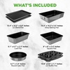 image:imageNutriChef Nonstick Stackable Bakeware Set 8Piece PFOA PFOS PTFE Free Cookware Set NonStick Coating 232C Oven Safe Includes Round Cake Cookie Sheet Non Toxic Cookware for Home Baking BlueGray