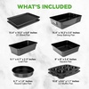 image:imageNutriChef Nonstick Stackable Bakeware Set 8Piece PFOA PFOS PTFE Free Cookware Set NonStick Coating 232C Oven Safe Includes Round Cake Cookie Sheet Non Toxic Cookware for Home Baking BlueBlack