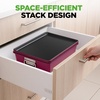 image:imageNutriChef Nonstick Stackable Bakeware Set 8Piece PFOA PFOS PTFE Free Cookware Set NonStick Coating 232C Oven Safe Includes Round Cake Cookie Sheet Non Toxic Cookware for Home Baking BluePurple