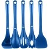 image:imageNutriChef Kitchen Cooking Utensils Set  Includes Solid Spatula Pasta Fork Solid Spoon Slotted Spoon amp Tool Seat Works with Model NCCWSTKBUL Blue